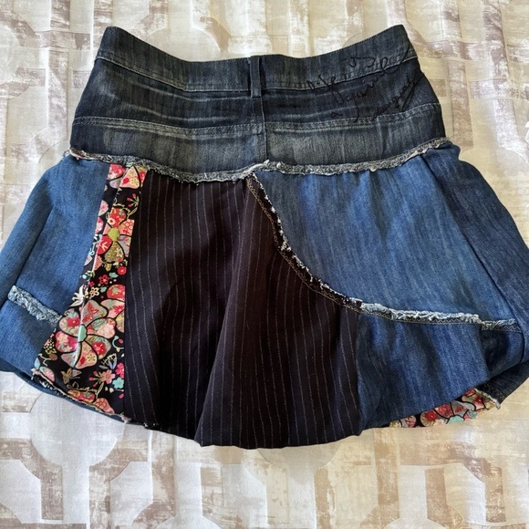 DESIGUAL DENIM PATCHWORK BALLOON SKIRT size 36 / medium NWT €74 - Picture 8 of 12